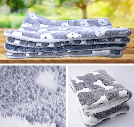 Pet Blanket Dog Bed Cat Mat Flannel Thickened Accessories Keep Warm In Winter Sleeping For Sofa Cushion Home Rug Supplies-1