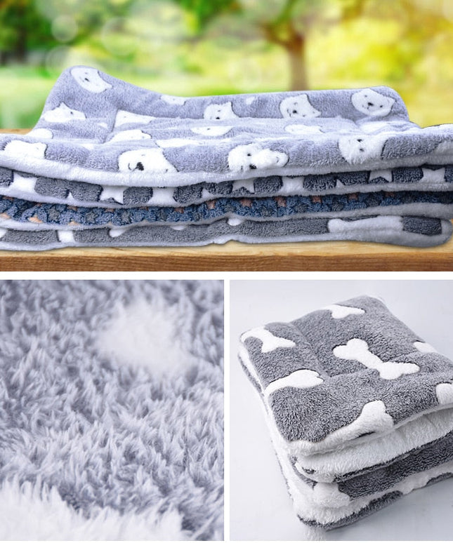 Pet Blanket Dog Bed Cat Mat Flannel Thickened Accessories Keep Warm In Winter Sleeping For Sofa Cushion Home Rug Supplies-1