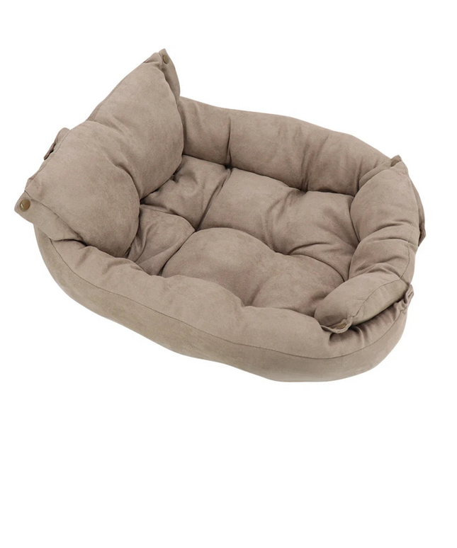 3-in-1 Multifunction Dog And Cat Bed Soft Cotton Convertible Pet Mat Brown-0