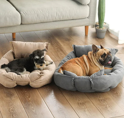 3-in-1 Multifunction Dog And Cat Bed Soft Cotton Convertible Pet Mat Brown-3