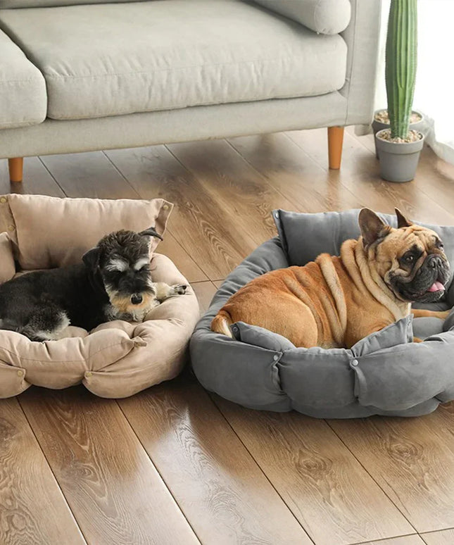 3-in-1 Multifunction Dog And Cat Bed Soft Cotton Convertible Pet Mat Brown-3