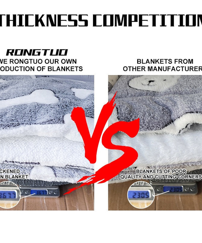 Pet Blanket Dog Bed Cat Mat Flannel Thickened Accessories Keep Warm In Winter Sleeping For Sofa Cushion Home Rug Supplies-2