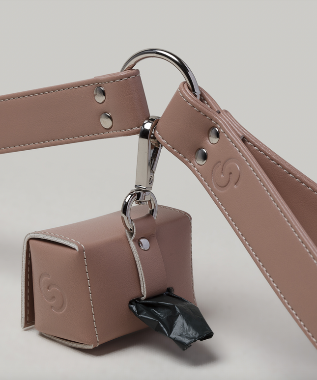 Blush pink apple leather lead-1