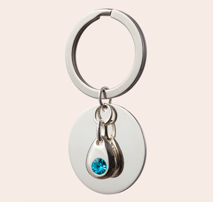 Sterling silver birthstone collar charm-0
