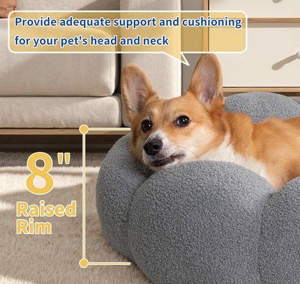 The "Cuddle Flower" Calming Bed (Donut Design & Washable)