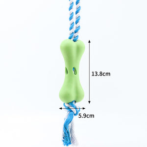 Pet Porous Leaking Bone Rope Knot Toy Gnawing Teeth To Relieve Boredom Can Put Beef Strips Cheese Dog Toy