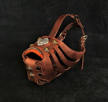 'Aztec'' Dark Brown Basket Muzzle-0