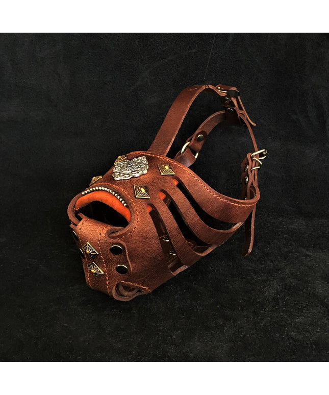 'Aztec'' Dark Brown Basket Muzzle-0