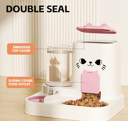 Automatic Cat Feeder and Water Dispenser Set