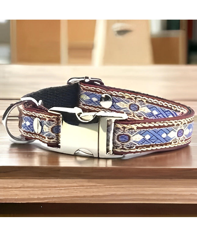 Bespoke Elegance Custom Cotton Pup Collar with Engraved Charm-0