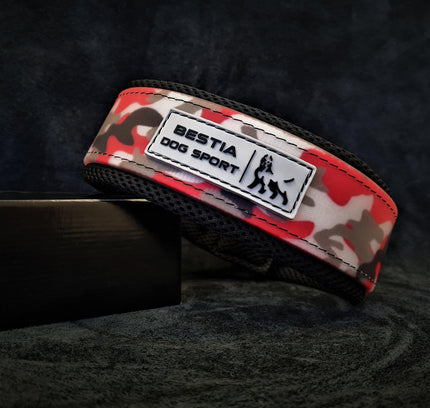 BESTIA DOG SPORT COLLAR RED CAMO-1