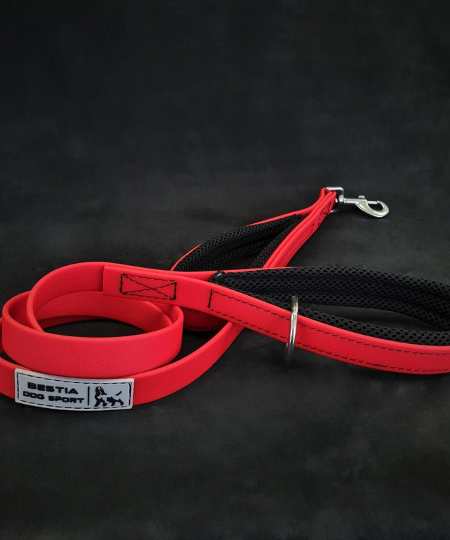 BESTIA DOG SPORT dual handle leash Red-1