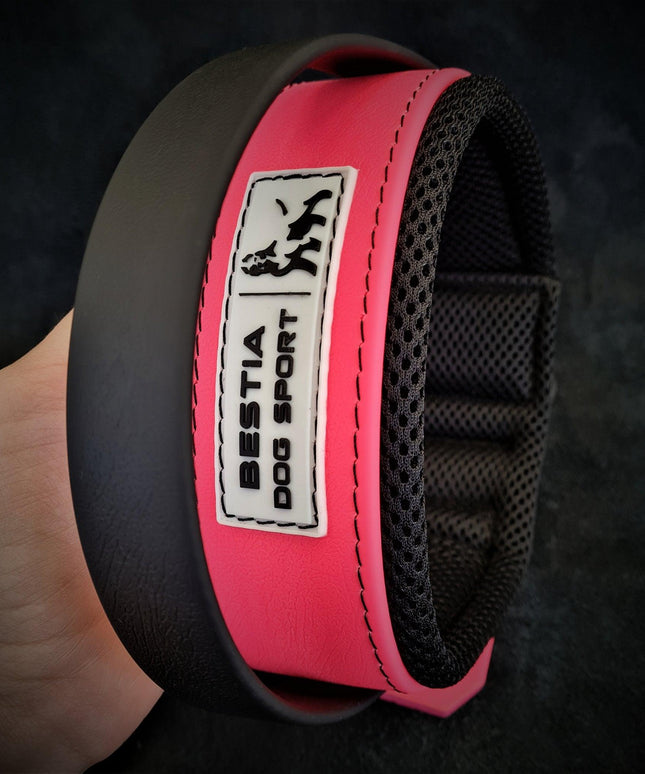 BESTIA DOG SPORT HANDLE COLLAR NEON PINK-2
