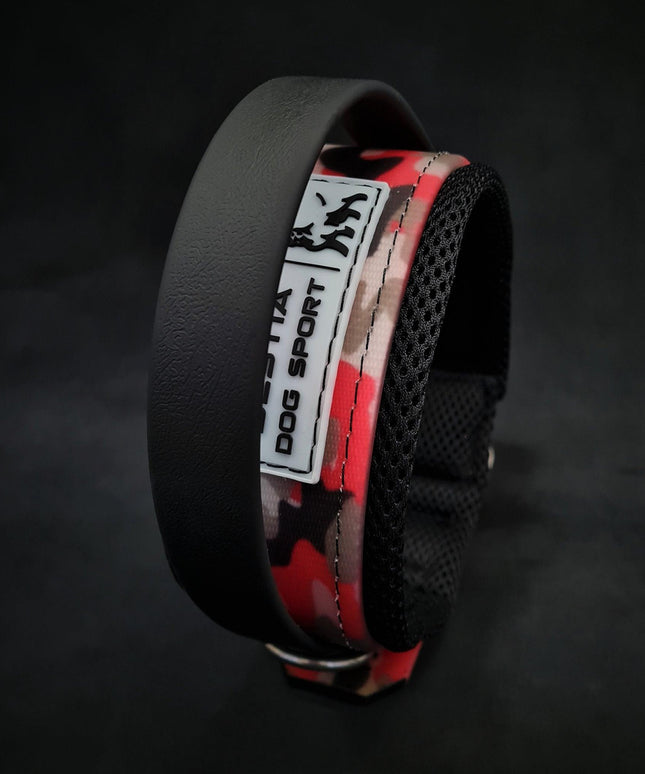 BESTIA DOG SPORT HANDLE COLLAR RED CAMO-1