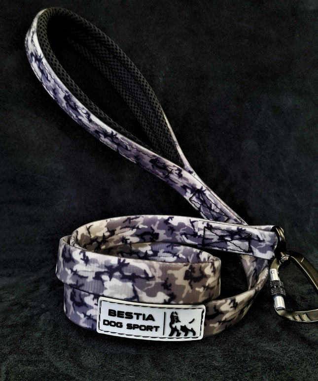 Bestia Dog Sport Tactical Leash Grey Camo-1