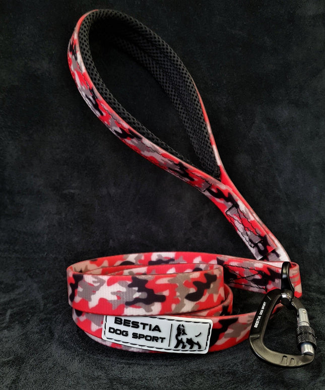 Bestia Dog Sport Tactical Leash Red Camo-1