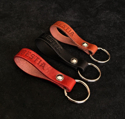 Bestia handmade genuine leather keychain-0
