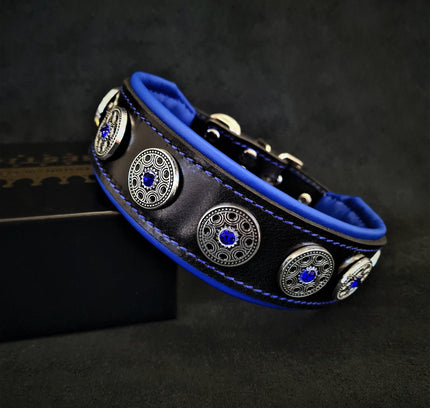 "Bijou" collar black & blue-0
