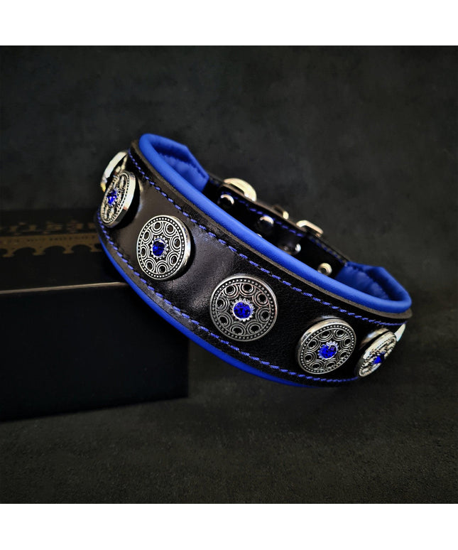 "Bijou" collar black & blue-0