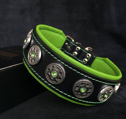 "Bijou" collar black & green