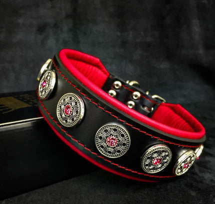 "Bijou" collar black & red-0