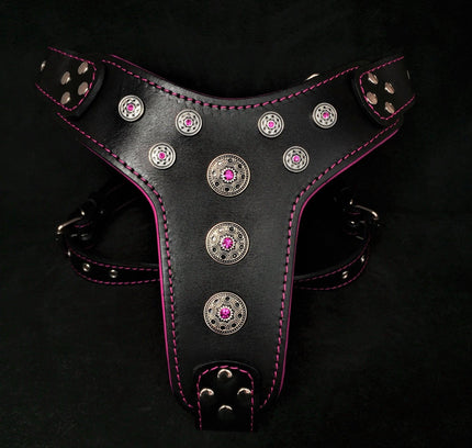 'Bijou'' harness Black & Pink for big dogs-0