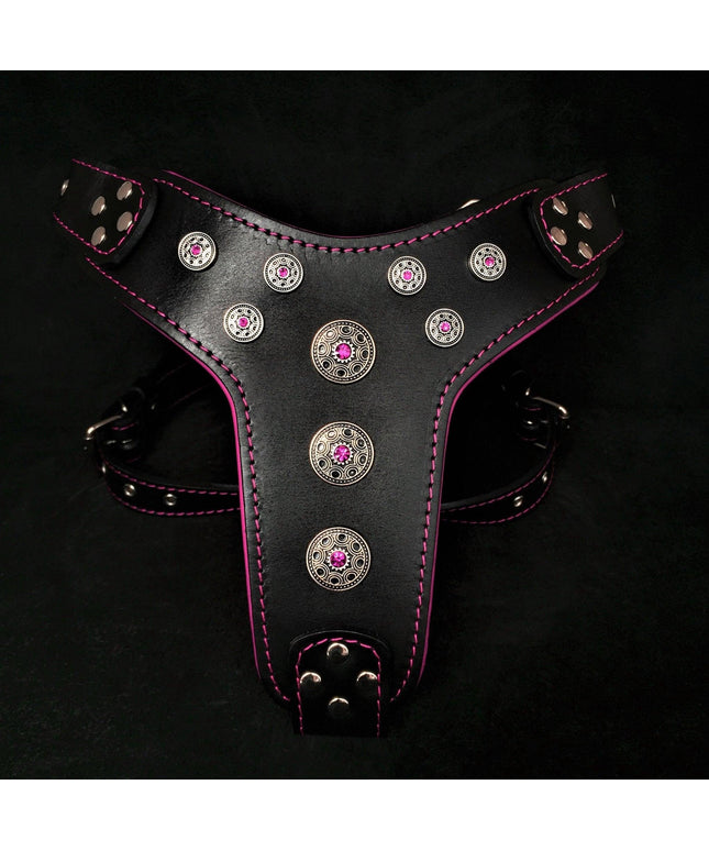 'Bijou'' harness Black & Pink for big dogs-0