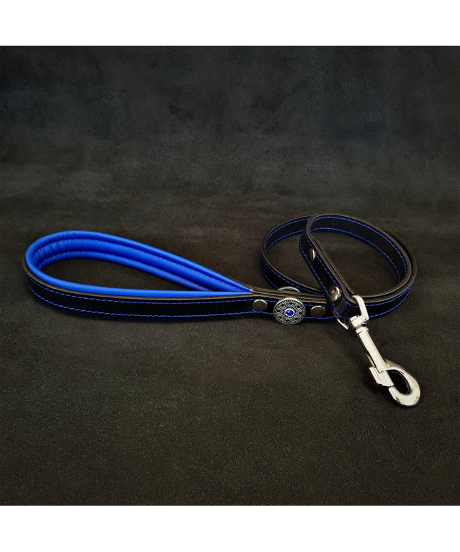 'Bijou'' leather lead blue-0
