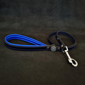 'Bijou'' leather lead blue