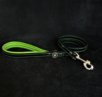 'Bijou'' leather lead green-0