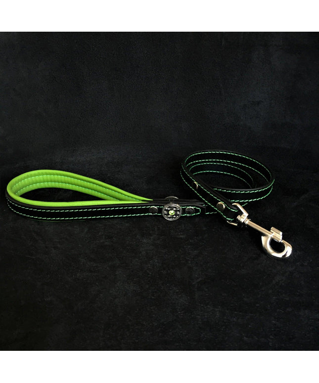 'Bijou'' leather lead green-0