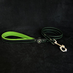 'Bijou'' leather lead green