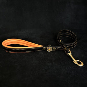 'Bijou'' leather lead orange