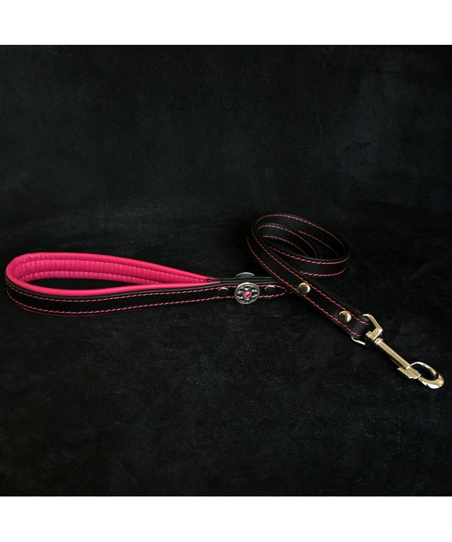 'Bijou'' leather lead pink-0