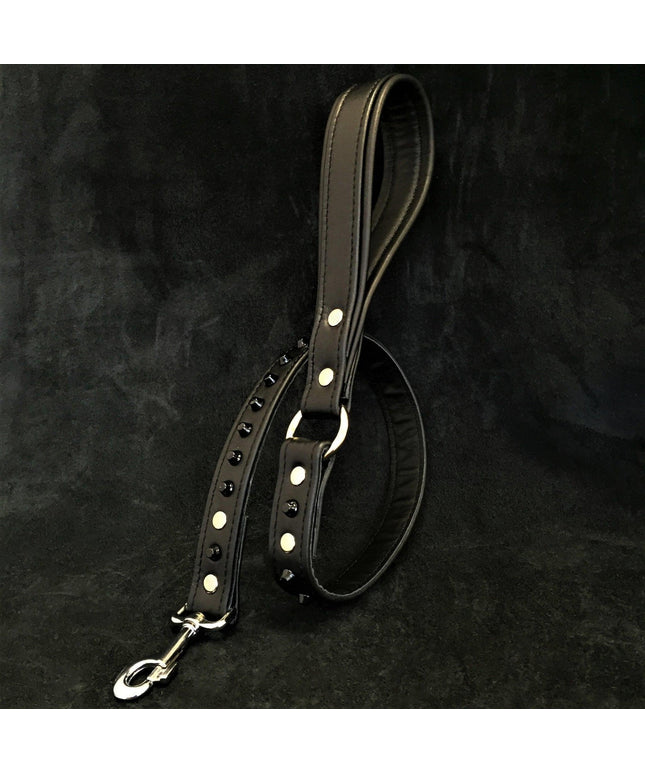 Black studded leash-0