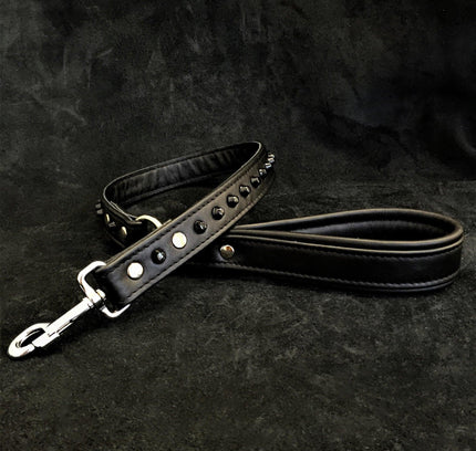 Black studded leash-1
