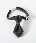 Dark Gray Plaid Tie