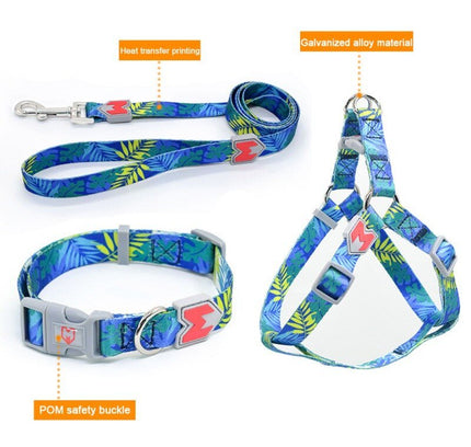 Cat Dog Collar Harness Leash Adjustable Nylon Pet Traction Cat Dog Collar Adjustable Quick Release Pet Harness Belt-4