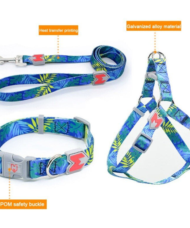 Cat Dog Collar Harness Leash Adjustable Nylon Pet Traction Cat Dog Collar Adjustable Quick Release Pet Harness Belt-4