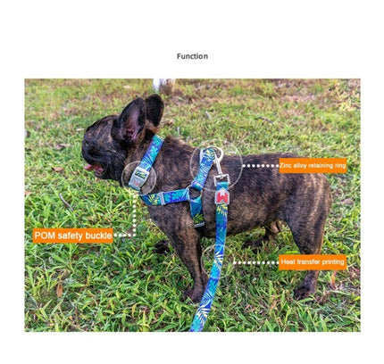 Cat Dog Collar Harness Leash Adjustable Nylon Pet Traction Cat Dog Collar Adjustable Quick Release Pet Harness Belt-3