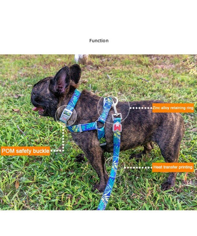 Cat Dog Collar Harness Leash Adjustable Nylon Pet Traction Cat Dog Collar Adjustable Quick Release Pet Harness Belt-3