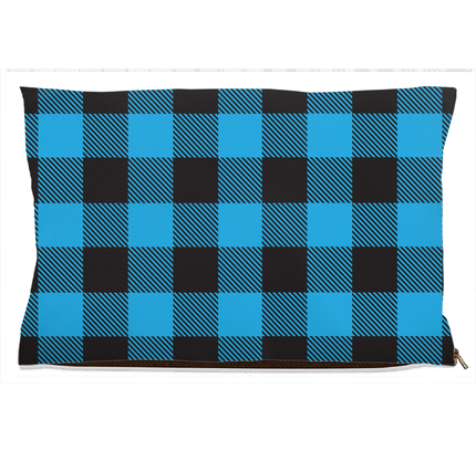 Buffalo Plaid Blue Dog Bed-1