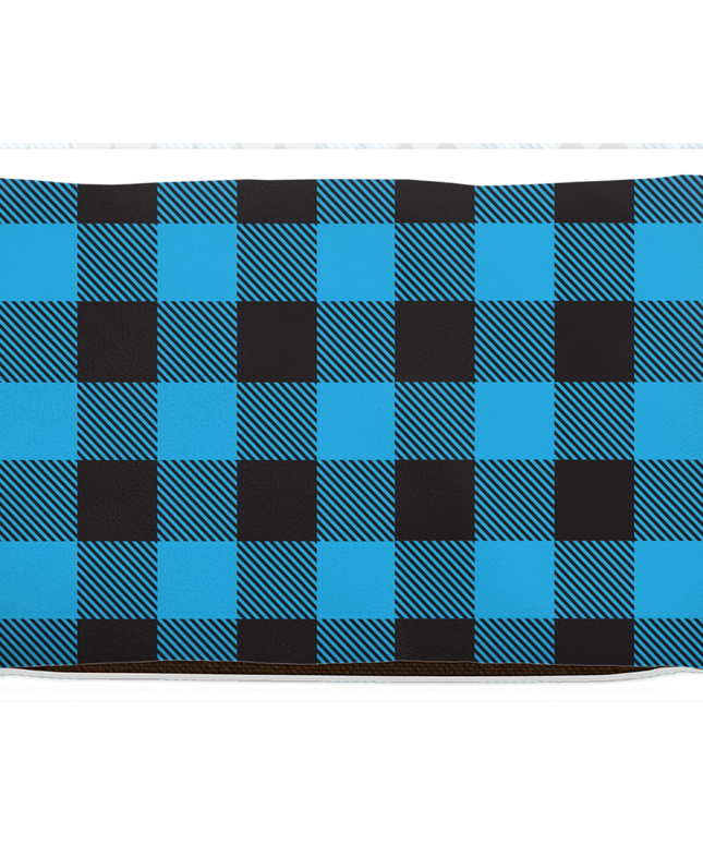 Buffalo Plaid Blue Dog Bed-1