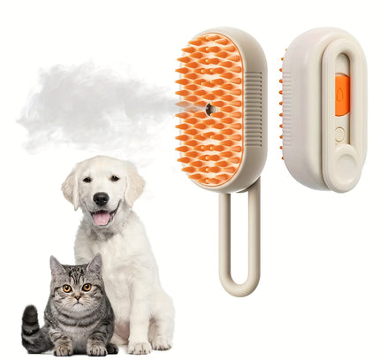 3-in-1 Rechargeable Steam Pet Brush for Cats & Dogs-1
