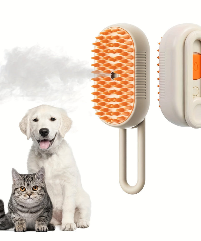 3-in-1 Rechargeable Steam Pet Brush for Cats & Dogs-1