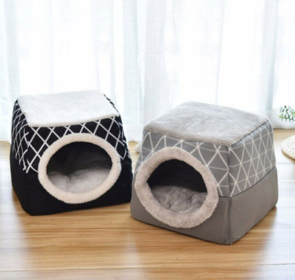 Detachable Soft Kennel Cat Bed Breathable Cat Pet Cave House Sleeping Bag Mat Pad Tent Pets Winter Warm Cozy Beds 11 Colors-2