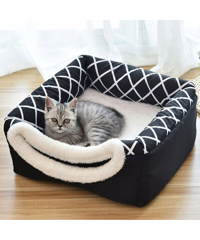 Detachable Soft Kennel Cat Bed Breathable Cat Pet Cave House Sleeping Bag Mat Pad Tent Pets Winter Warm Cozy Beds 11 Colors-0