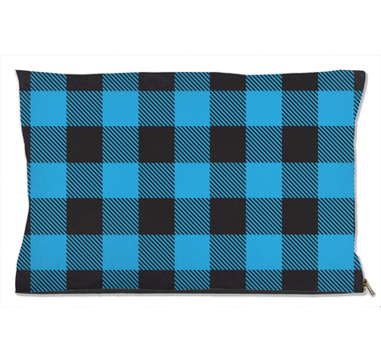 Buffalo Plaid Blue Dog Bed-0