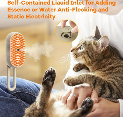 3-in-1 Rechargeable Steam Pet Brush for Cats & Dogs-2