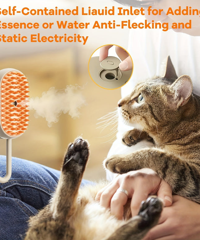 3-in-1 Rechargeable Steam Pet Brush for Cats & Dogs-2